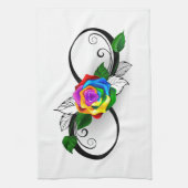 Linge De Cuisine Symbole d'infini avec Rose arc-en-ciel (Vertical)