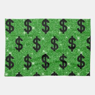 Linge De Cuisine SYMBOLE Dollar Noir Argent Entrepreneur Wall Stree