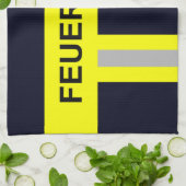 Linge De Cuisine Symbole Feuerwehr Blau uniforme (Plié)