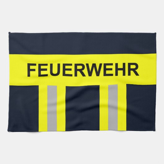 Linge De Cuisine Symbole Feuerwehr Blau uniforme (Horizontal)