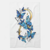 Linge De Cuisine Symbole infini de papillons Morpho bleus (Vertical)
