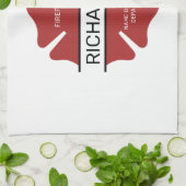 Linge De Cuisine Symbole logo rouge du pompier personnalisé (Plié)