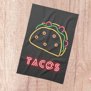 Linge De Cuisine Symbole néon moderne amusant de tacos