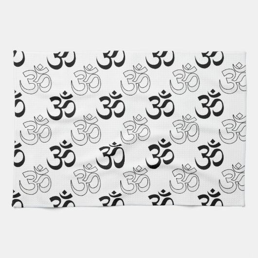 Linge De Cuisine Symbole Om, Aum (Horizontal)