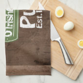 Linge De Cuisine Symbole personnalisé Irish Pub Old Keg (Quart Plié)