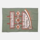 Linge De Cuisine Symbole rétro du bon thanksgiving béni (Horizontal)