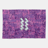 Linge De Cuisine Symbole Zodiaque Aquarius sur le camouflage numéri (Horizontal)