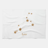 Linge De Cuisine SYMBOLE Zodiaque moderne Gold Leo | Incendie d'élé (Horizontal)