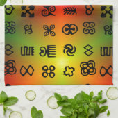 Linge De Cuisine Symboles Adinkra Aux Couleurs Africaines (Plié)