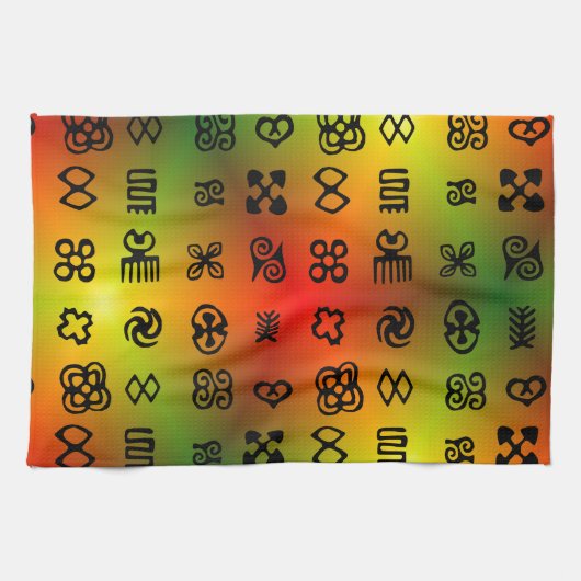 Linge De Cuisine Symboles Adinkra Aux Couleurs Africaines (Horizontal)