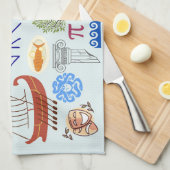 Linge De Cuisine Symboles grecs Amateurs de voyage (Quart Plié)