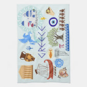 Linge De Cuisine Symboles grecs Amateurs de voyage (Vertical)