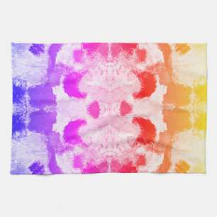 Linge De Cuisine Symétrie Pastel Vibrant - Art Texturé Abstrait
