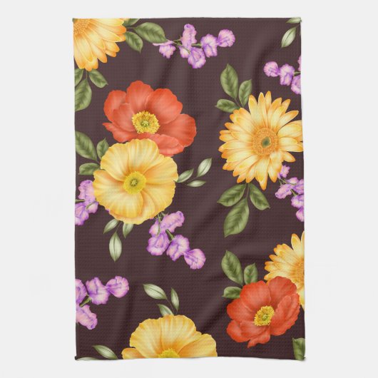 Linge De Cuisine Symphonie d'Automne - Conception Florale (Vertical)