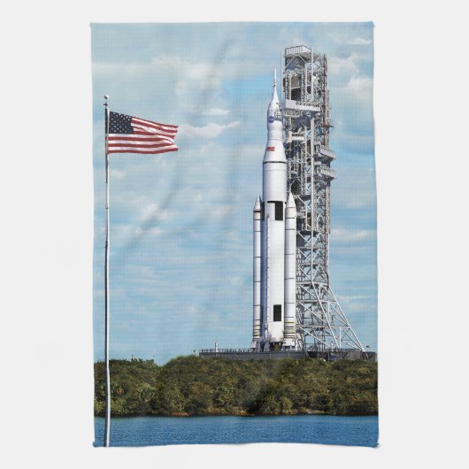 Linge De Cuisine Système de lancement spatial de fusée de NASA sur (Vertical)