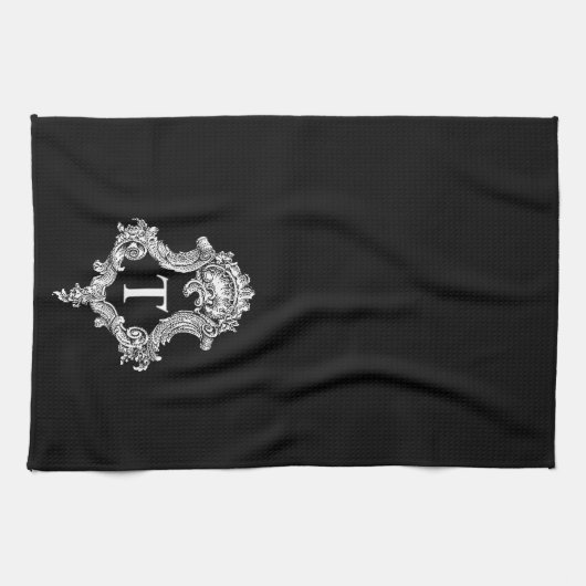 Linge De Cuisine T Monogramme initial (Horizontal)