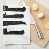 Linge De Cuisine T-serviette sale d'illustration des couteaux du (Quart Plié)