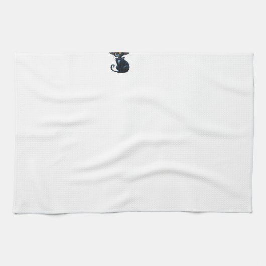 Linge De Cuisine T-Shir Classique Scène de Chat Halloween Sorcière (Horizontal)