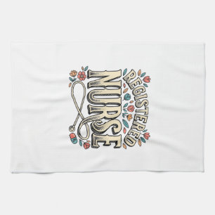 Linge De Cuisine T-shirt avec typographie florale vintage pour infi