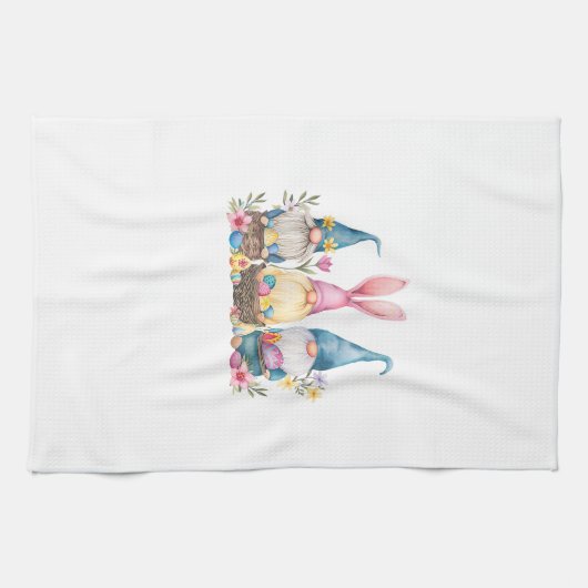 Linge De Cuisine T-shirt de Pâques trois Gnome Gnome œuf de Pâques (Horizontal)