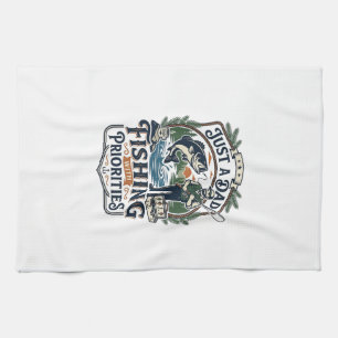 Linge De Cuisine T-shirt de pêche pour la fête des pères Papa Juste