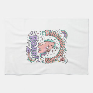 Linge De Cuisine T-Shirt de style rétro avec licorne dinosaure lico