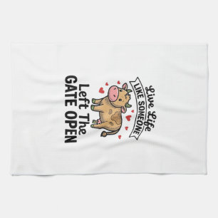 Linge De Cuisine T-shirt design de gravure vintage de vache drôle p