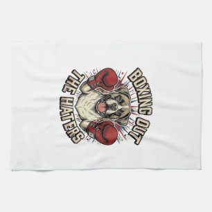 Linge De Cuisine T-Shirt Drôle Boxer Chien Boxant les Jaloux Desi