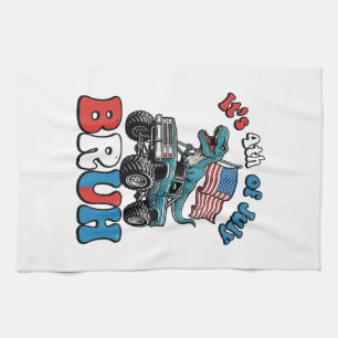 Linge De Cuisine T-shirt drôle de dinosaure camion monstre 4 juille