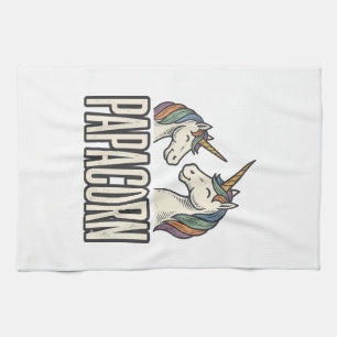 Linge De Cuisine T-Shirt Papa Licorne Papa Gravure Vintage Des