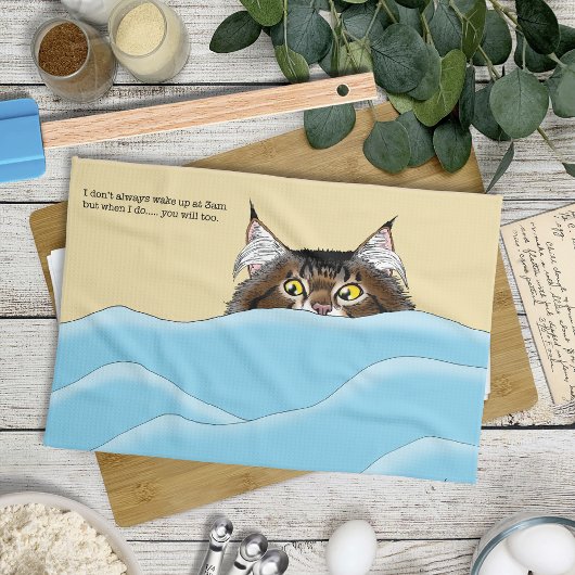 Linge De Cuisine Tabby Chat Pékin Bleu Drôle