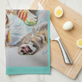 Linge De Cuisine Tabby tabbies Cute Cat Cats aquarelle Cute Script (Quart Plié)