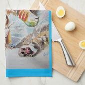 Linge De Cuisine Tabby tabbies Cute Chat chats aquarelle Tea Towque (Quart Plié)
