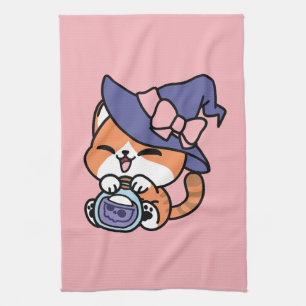 Linge De Cuisine Tabby Witch Brew – Joli Design de Chat Halloween