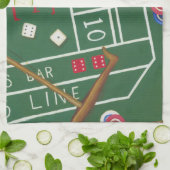 Linge De Cuisine Table Casino Craps avec chips et dés (Plié)