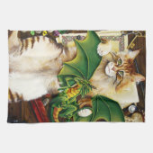 Linge De Cuisine Table Top Jeu Dragon Chat (Horizontal)