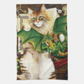 Linge De Cuisine Table Top Jeu Dragon Chat (Vertical)