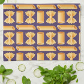 Linge De Cuisine Tableau de différentes formes de pâtes sur un fond (Plié)
