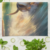 Linge De Cuisine Tableau de surf de plage beagle (Plié)