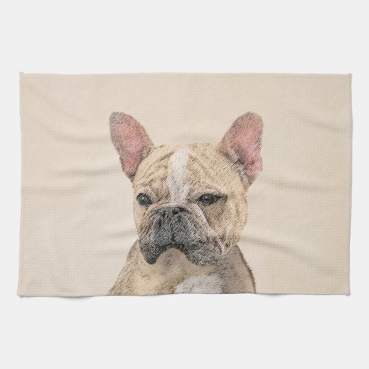 Linge De Cuisine Tableau Français Bulldog (Sable) - Joli Original D (Horizontal)