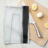 Linge De Cuisine Tableau noir et blanc Abstrait (Quart Plié)