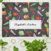 Linge De Cuisine Tableau noir rustique| Farmhouse Fresh Vegetable (Plié)