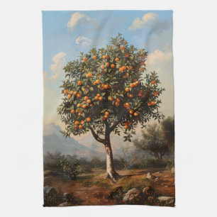Linge De Cuisine Tableau Paysage vintage Orange Tree