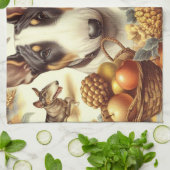 Linge De Cuisine Tableau vintage Bull Terrier (Plié)