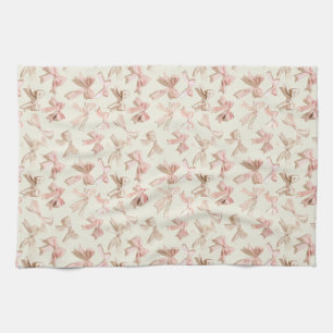 Linge De Cuisine TabLIER À NŒUD COQUET   Motif Ruban Rose Blush