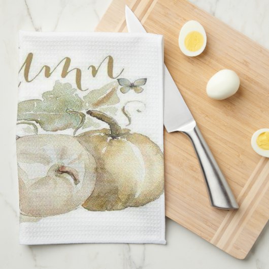 Linge De Cuisine Tablier cuisine Citrouille bleu automne (Quart Plié)