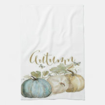 Tablier cuisine Citrouille bleu automne