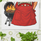 Linge De Cuisine Tablier de barbecue Commandant Grill Rouge (Plié)