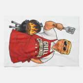 Linge De Cuisine Tablier de barbecue Commandant Grill Rouge (Horizontal)