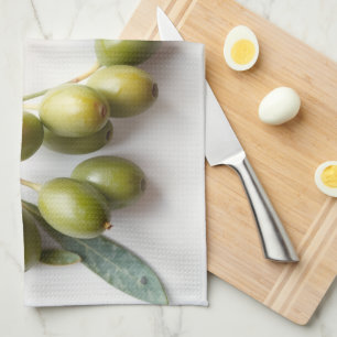 Linge De Cuisine Tablier de cuisine à la branche d'olive méditerran